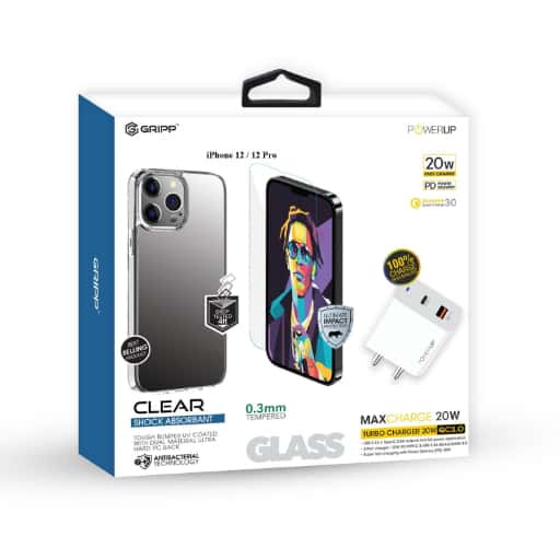 Gripp Gripp Clear Case Plus Powerup 20W Adaptor For Iphone 13 in bulk from India — Ant Mascot