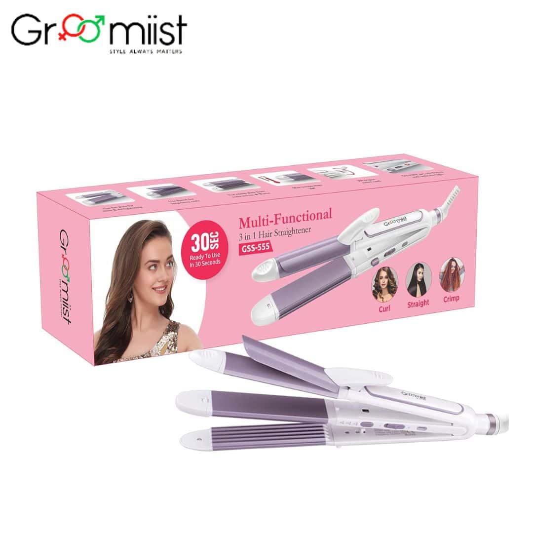 Groomiist GSS-555 Gold Series 3 in 1 Hair Straightener in bulk from India — Ant Mascot