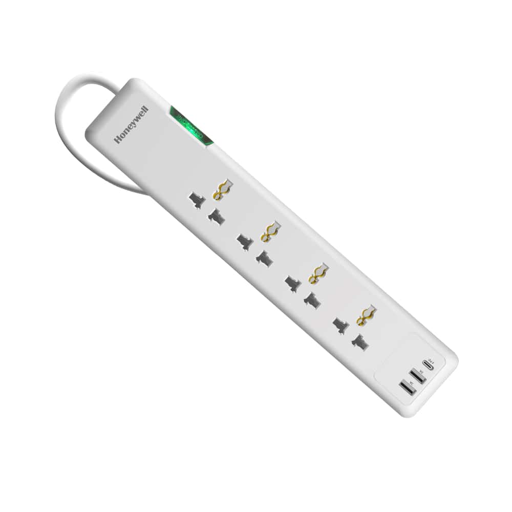 Honeywell 4 out surge protector PD20W with 2 USB in bulk from India — Ant Mascot