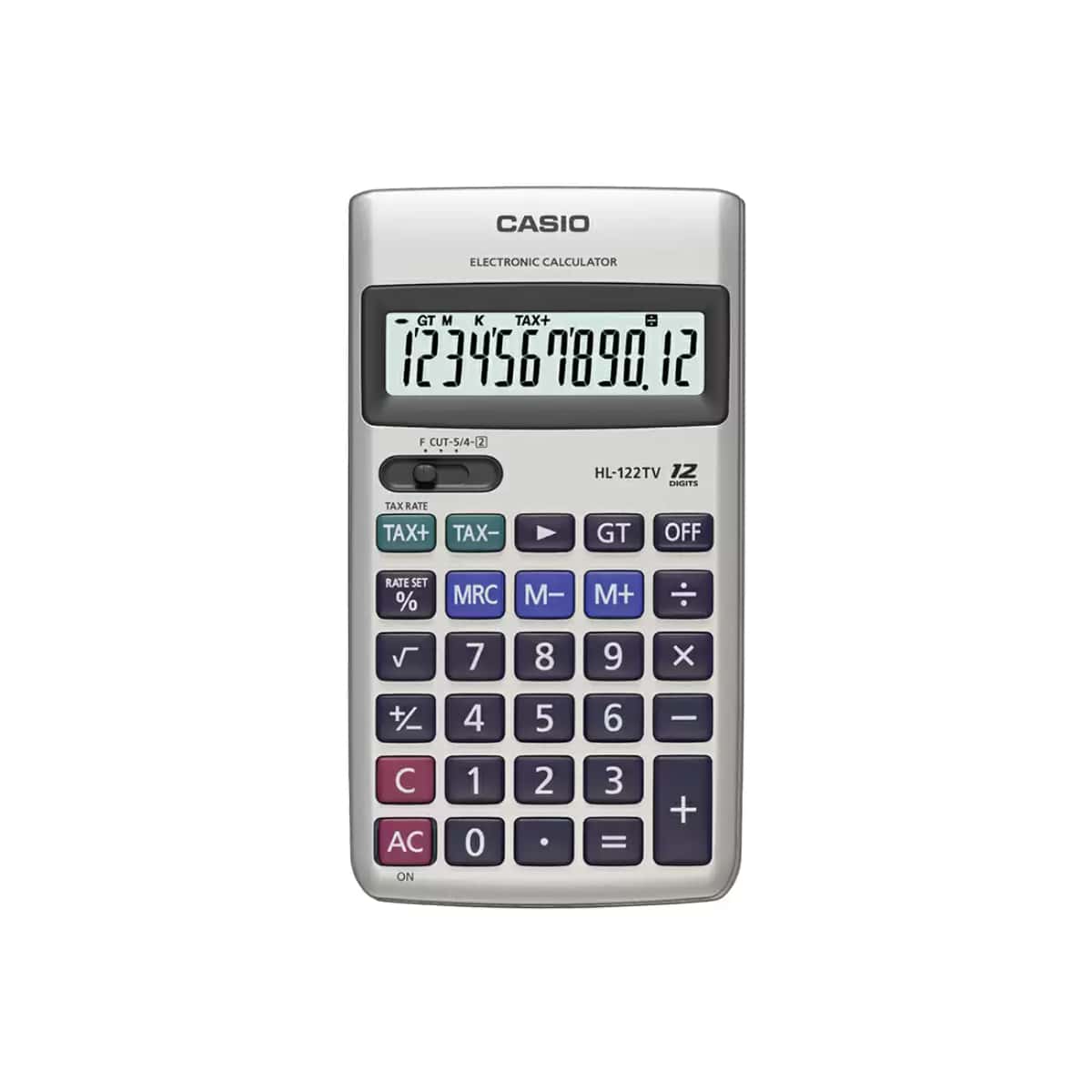 Casio 12 Digit Portable Calculator with Metal Faceplate & GT Key-HL-122TV in bulk from India — Ant Mascot