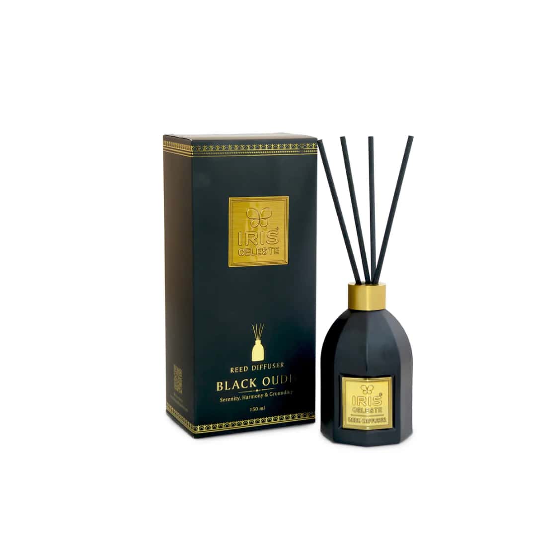 New IRIS Celeste Black Oudh Reed Diffuser Set in bulk from India — Ant Mascot