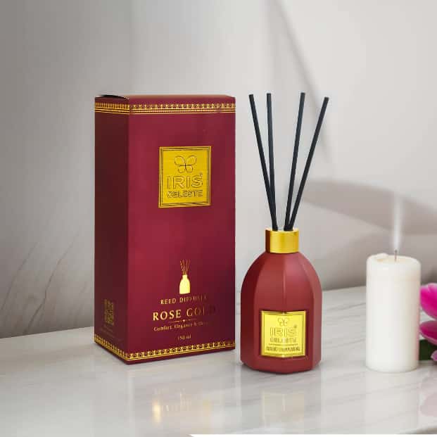 IRIS Celeste Rose Gold Reed Diffuser Set in bulk from India — Ant Mascot