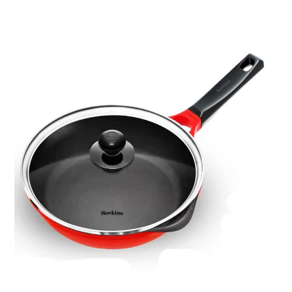 Hawkins 24cm Die Cast Non Stick Ceramic Coated Induction Frying Pan With Glass Lid in bulk from India — Ant Mascot