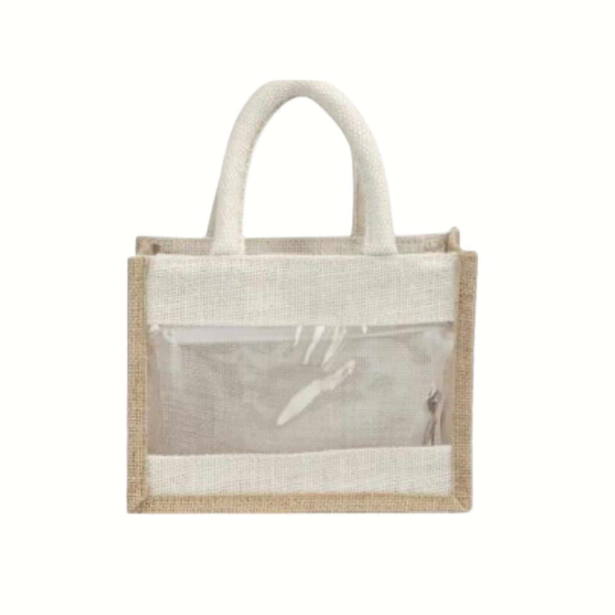 Jute Bags With Window Small in bulk from India — Ant Mascot