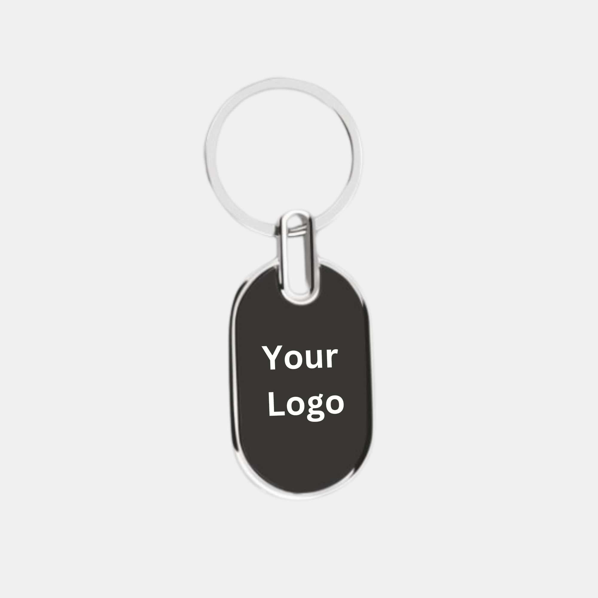 Sleek Oval Metal Keychain in bulk from India — Ant Mascot