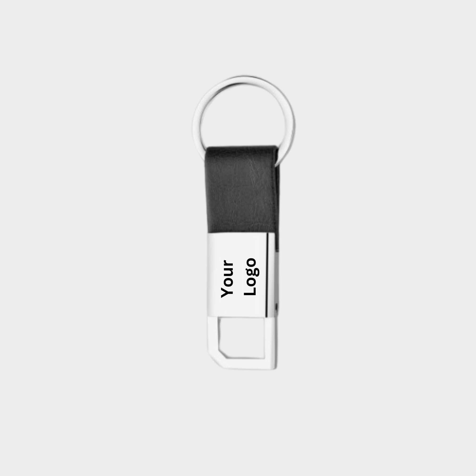 Black Leather Strap with Metal Finish Keychain in bulk from India — Ant Mascot