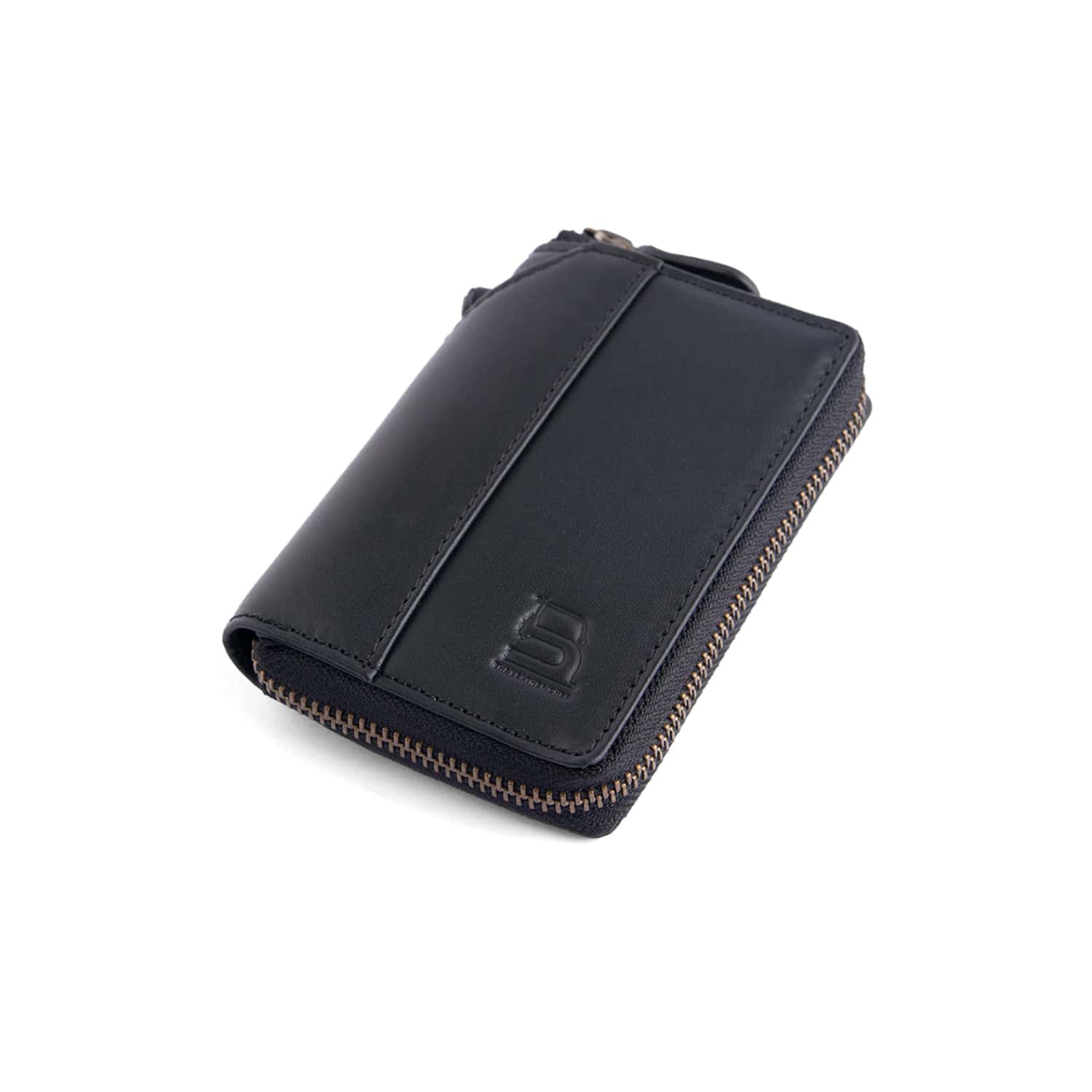 Leather Chef Compact Zipper Wallet BLACK in bulk from India — Ant Mascot