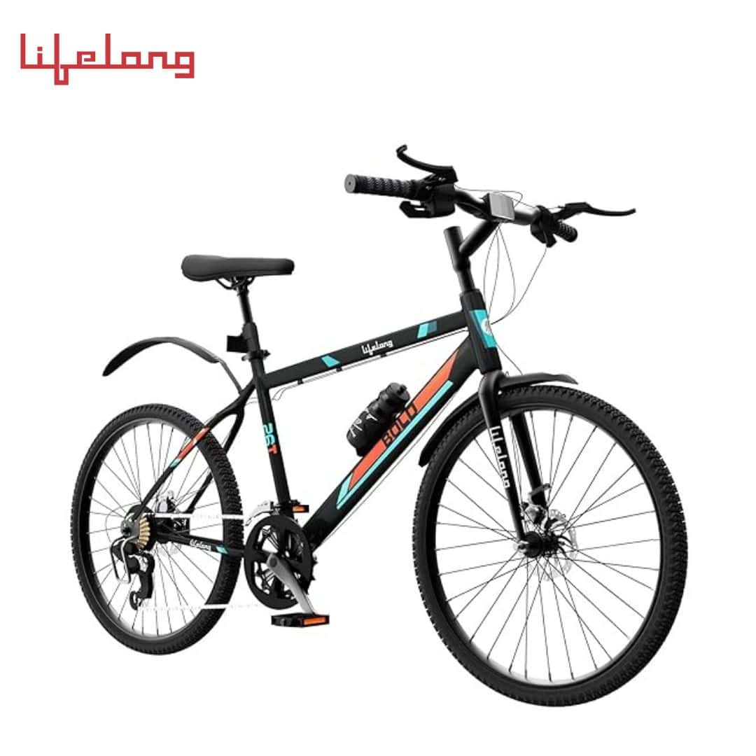 Lifelong Bold MTB 26T Mountain Bikes, Disc Brake 21 Speed Gear Cycles, Frame Size: 18 inches| Free Installation Assistance, Ideal for Adults 14+ Years (LLBC2694, Black) in bulk from India — Ant Mascot