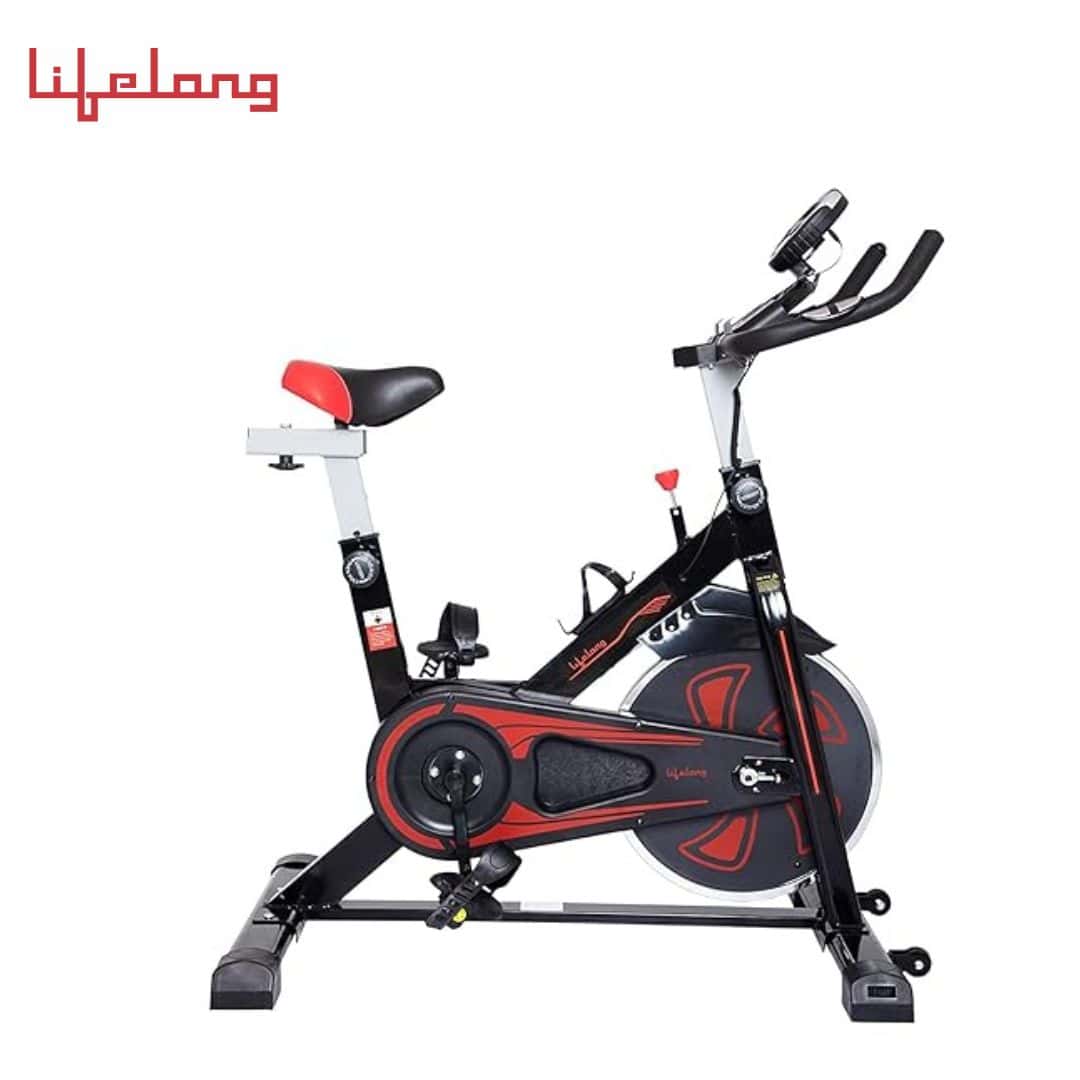 Lifelong LLF89 Fit Pro Spin Fitness Bike with 8Kg Flywheel, Adjustable Resistance, LCD Monitor and Heart Rate Sensor for Fitness at Home; Home Workouts (1 Year Warranty) in bulk from India — Ant Mascot