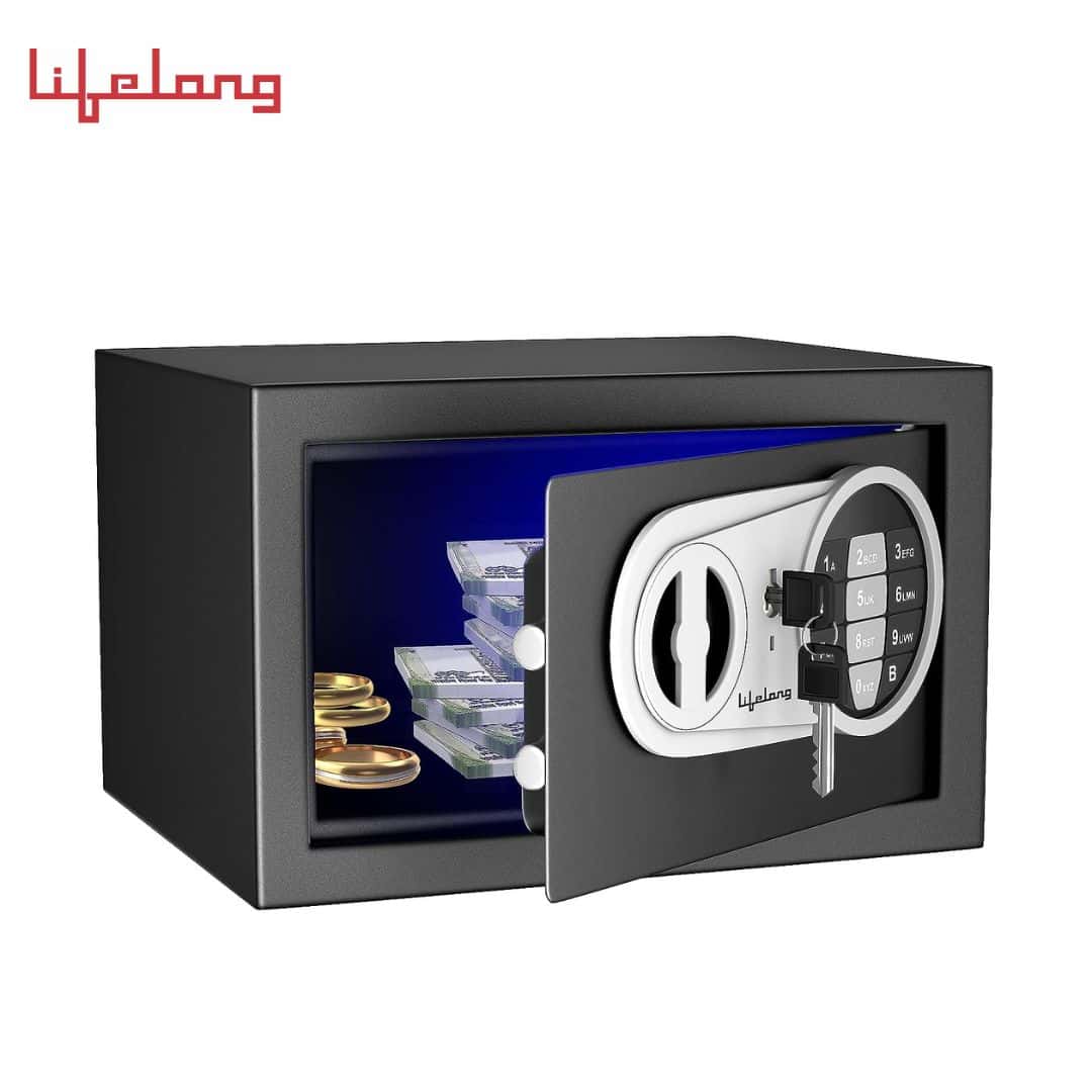 Lifelong LLHS03 8.6Litres Home Safe Electronic Locker|Digital Security Safe for Home & Office with Motorized Locking Mechanism - 0.3 Cubic Feet, (1 Year Warranty, Black) with LED Light in bulk from India — Ant Mascot
