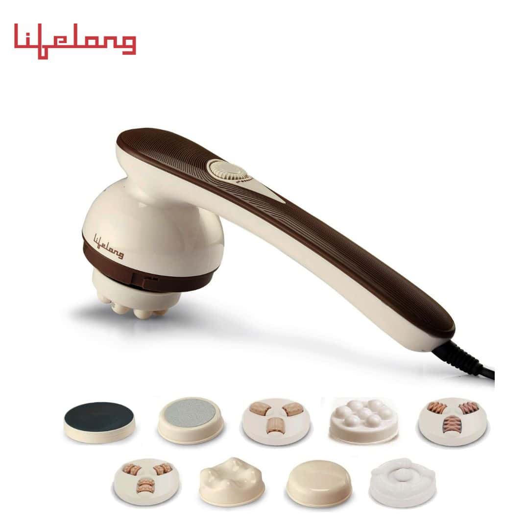 Lifelong Electric Handheld Full Body Massager with Free Ice Gel Pack |8 Massage Heads For Pain Relief & Relaxation| Handheld Full Body Massager Machine in bulk from India — Ant Mascot