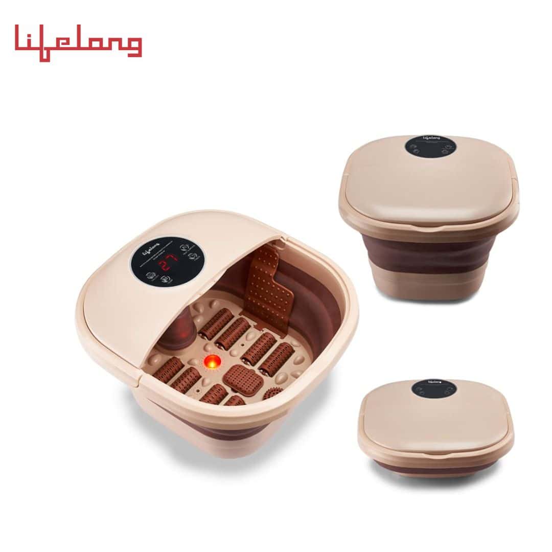 Lifelong LLM378 Electric Foldable Foot Spa Massager with 8 Manual Massage Rollers, Digital Panel & Water Heating Technology for Pain Relief| Pedicure. in bulk from India — Ant Mascot
