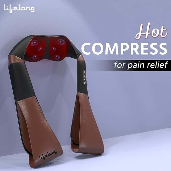 Lifelong LLM495 Neck Massager with Electric Heat Therapy Neck, Shoulder and Back Massager for pain and stress relief|Free Carry Bag in bulk from India — Ant Mascot