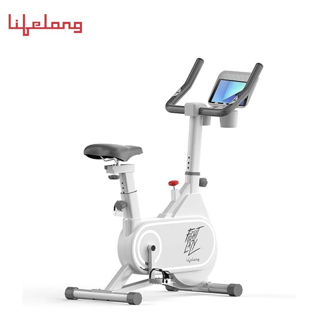 Lifelong Fit Pro Spin Fitness Bike with 6Kg Flywheel, Adjustable Resistance & Heart Rate Sensor for Fitness at Home Workouts (Max Weight Capacity: 100 kg) - Free Home Installation (LLSBB49, White) in bulk from India — Ant Mascot