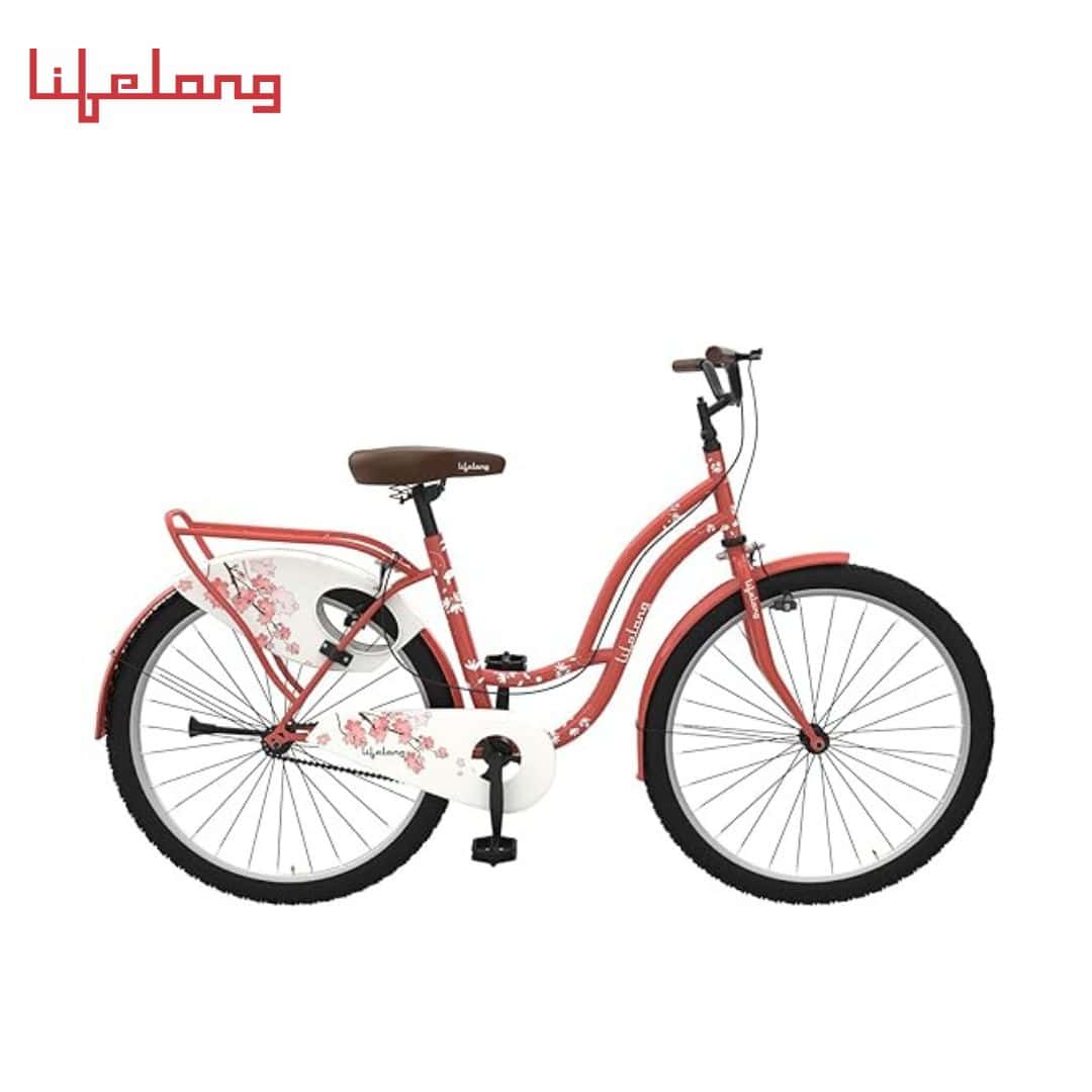 Lifelong Lady Cycle for Girls/Women with Caliper Brake, Rigid Fork, Mudguard, Integrated Carrier|Max Weight Capacity: 90kg|Freeride Bike|Hybrid Bike (LLWBC2601, Orange) in bulk from India — Ant Mascot