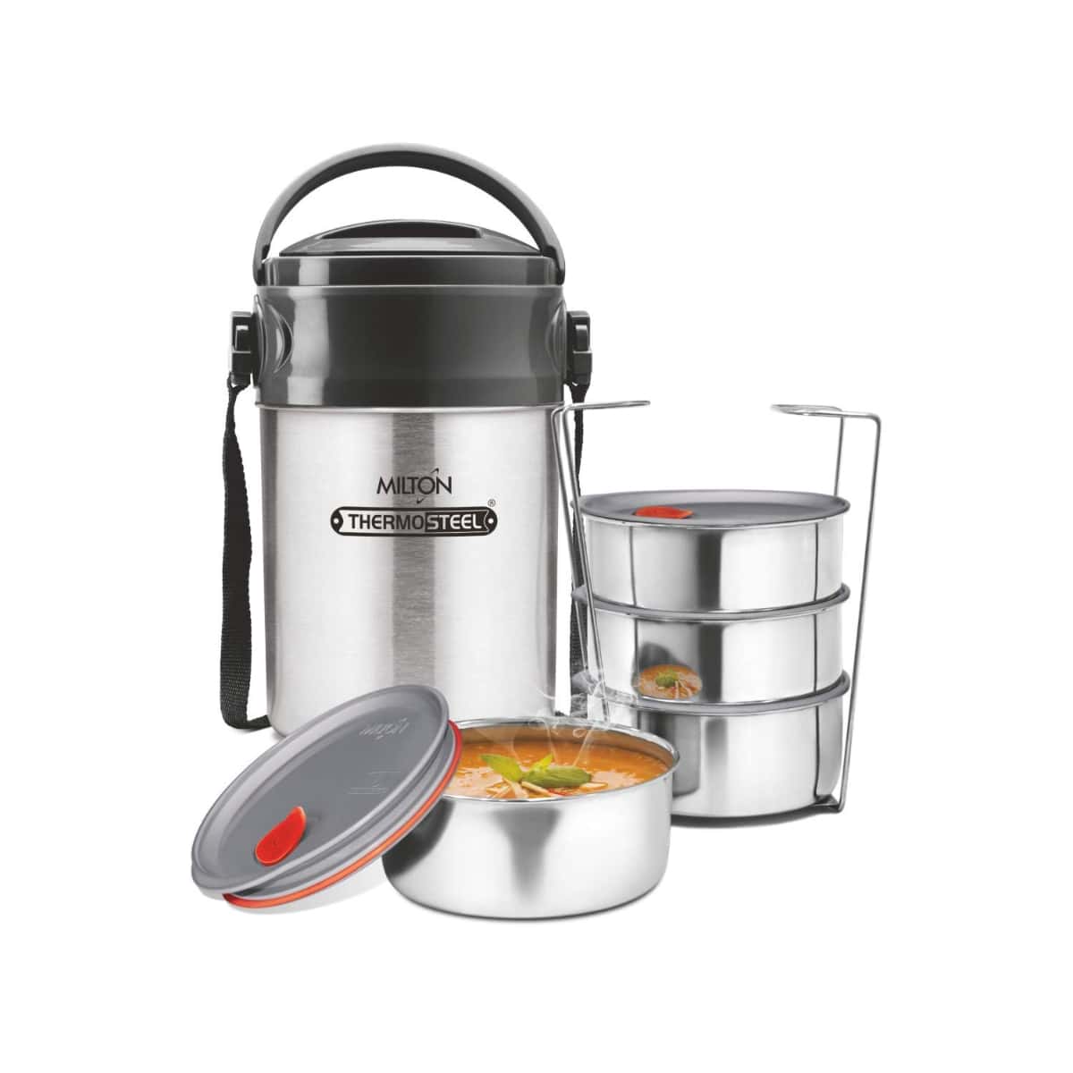 Milton Steel On Deluxe 4 Tiffin Box in bulk from India — Ant Mascot