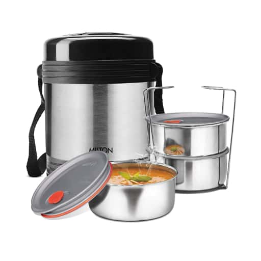 Milton Legend Deluxe 3 Thermosteel Tiffin Box in bulk from India — Ant Mascot