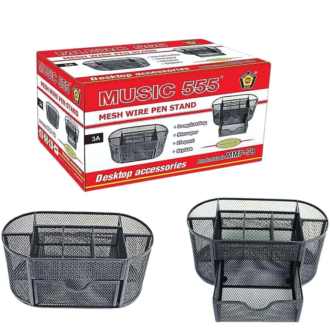 Music 555 Mesh Wire Pen Stand | Stylish & Durable Desk Organizer in bulk from India — Ant Mascot