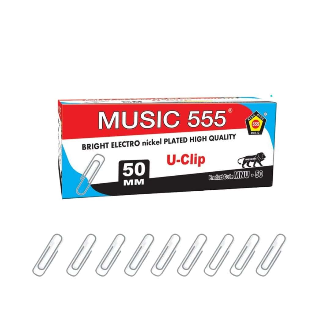 Music 555 50mm Nickel-Plated U Clips | Versatile Office Clips in bulk from India — Ant Mascot