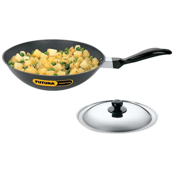 Hawkins Flat Bottom Stir Fry Pan 2L with lid in bulk from India — Ant Mascot