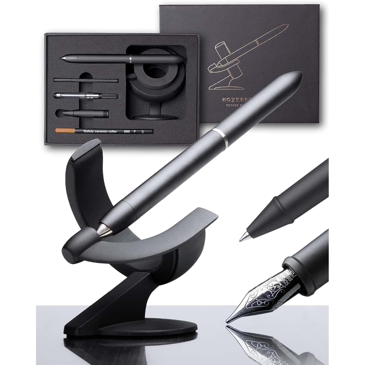 Novium 3.0 2in1 Hoverpen Fountain & Rollerball Deep Black in bulk from India — Ant Mascot