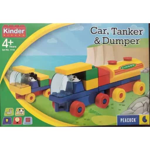 Peacock Kinder Blocks Car, tanker, Dumper Set in bulk from India — Ant Mascot