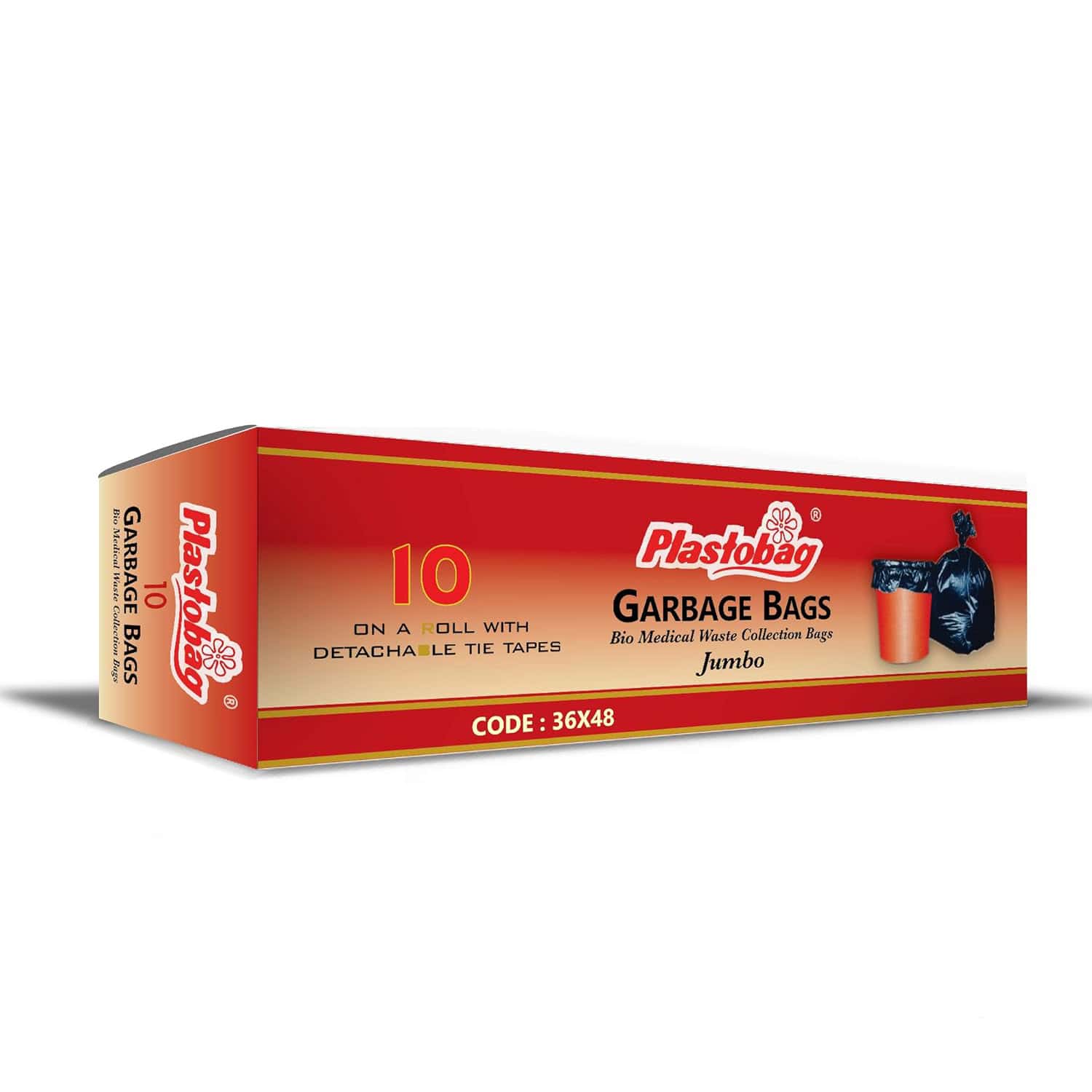 Plasto Garbage Bag 20 Micron Jumbo 36*48 10 Nos Red Box in bulk from India — Ant Mascot