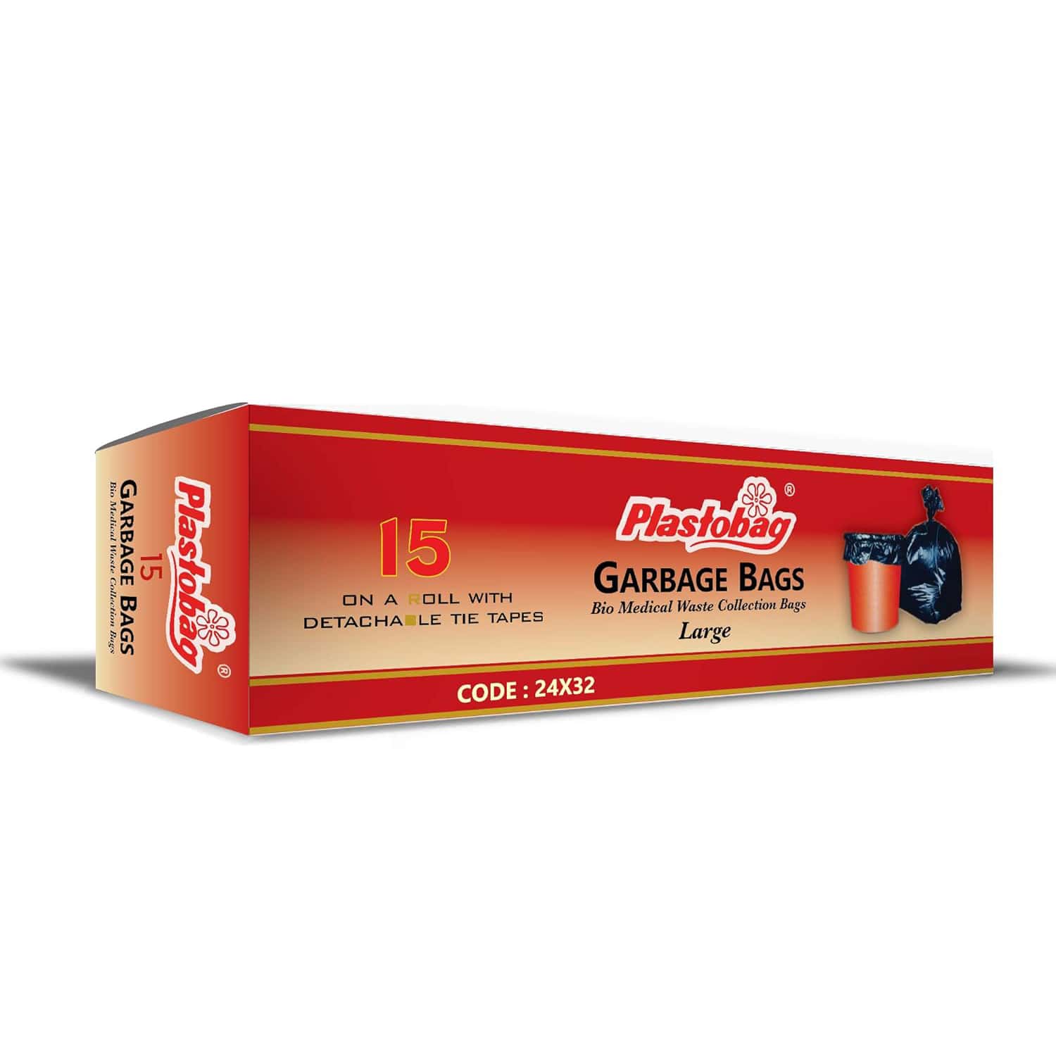 Plasto Garbage Bag 20 Micron Large 24*32 15 Nos Red Box in bulk from India — Ant Mascot
