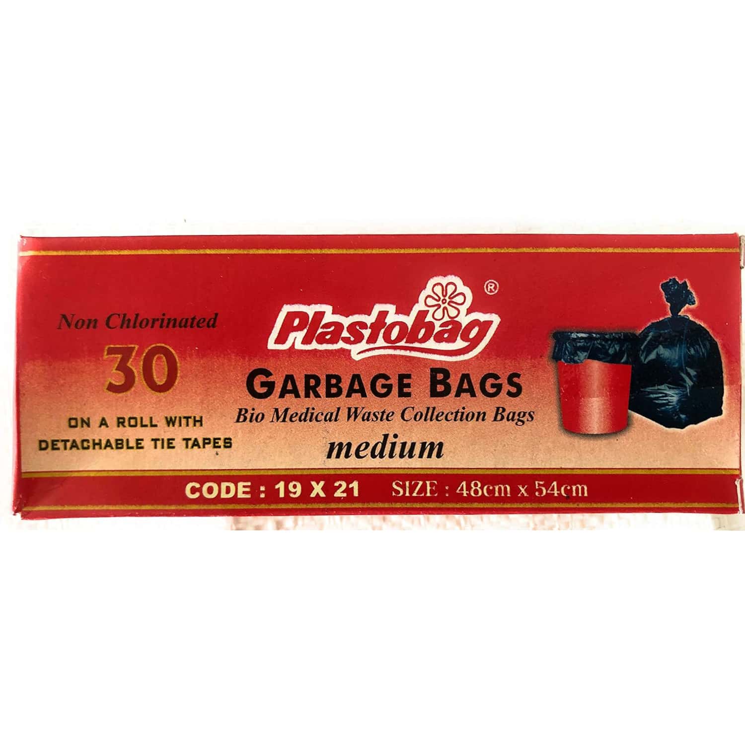Plasto Garbage Bag 20 Micron Medium 19*21 30 Nos Red Box in bulk from India — Ant Mascot