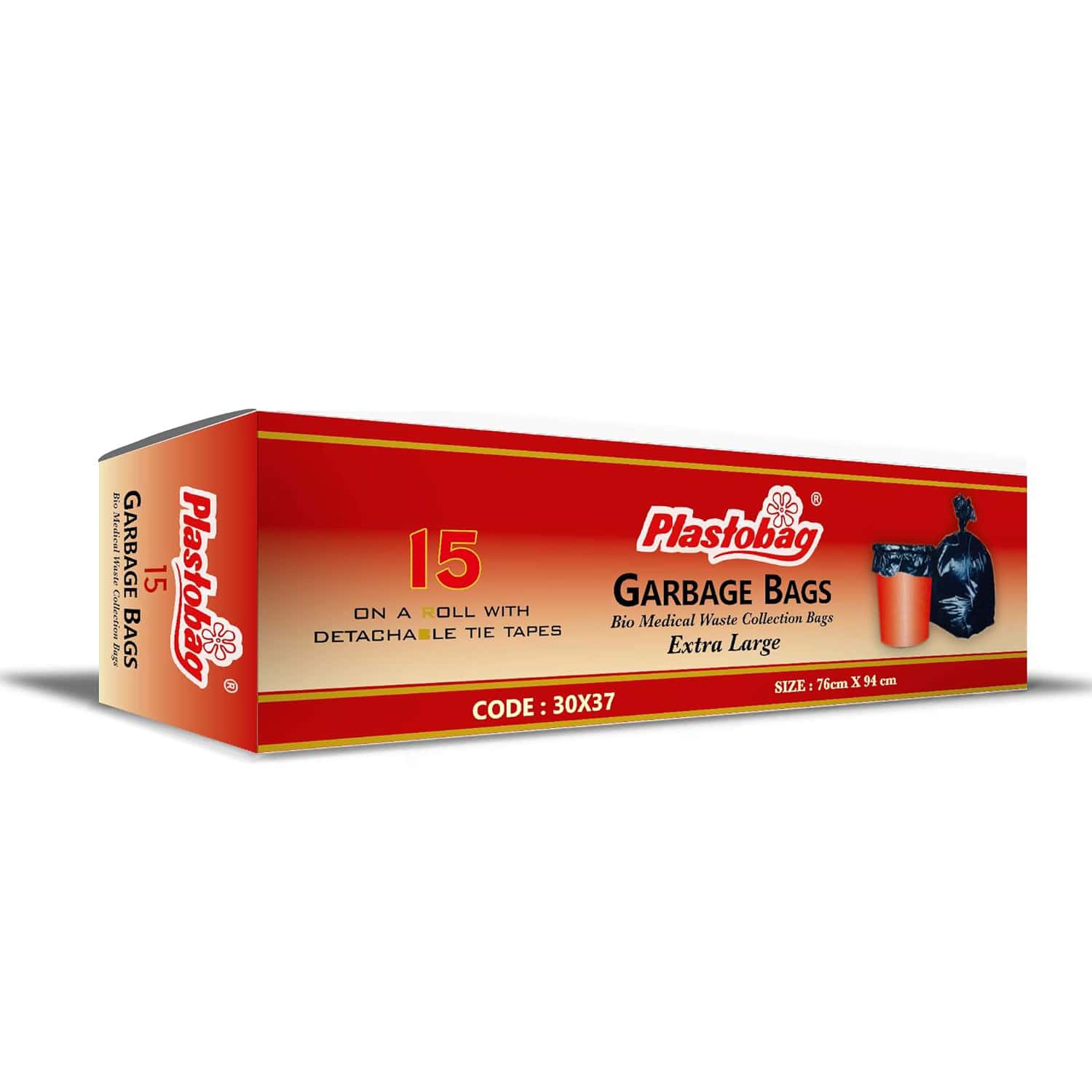 Plasto Garbage Bag 20 Micron Ex-Large 30*37 15 Nos Red Box in bulk from India — Ant Mascot