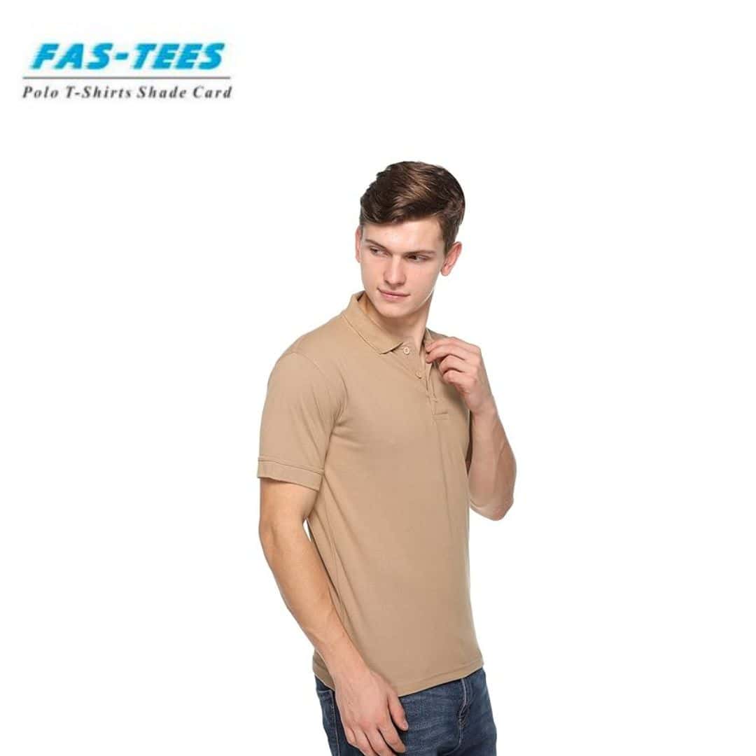 PIKMEE Men's FAS-TEES Polo T Shirt Dark Beige in bulk from India — Ant Mascot