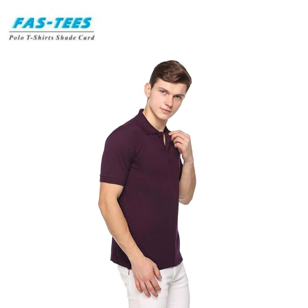PIKMEE Men's FAS-TEES Polo T Shirt Purple in bulk from India — Ant Mascot