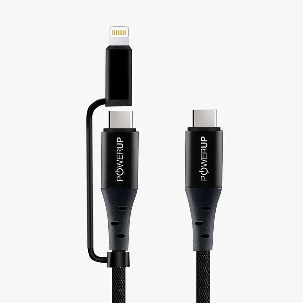 Powerup 2IN1 1.5m Cable - Black in bulk from India — Ant Mascot