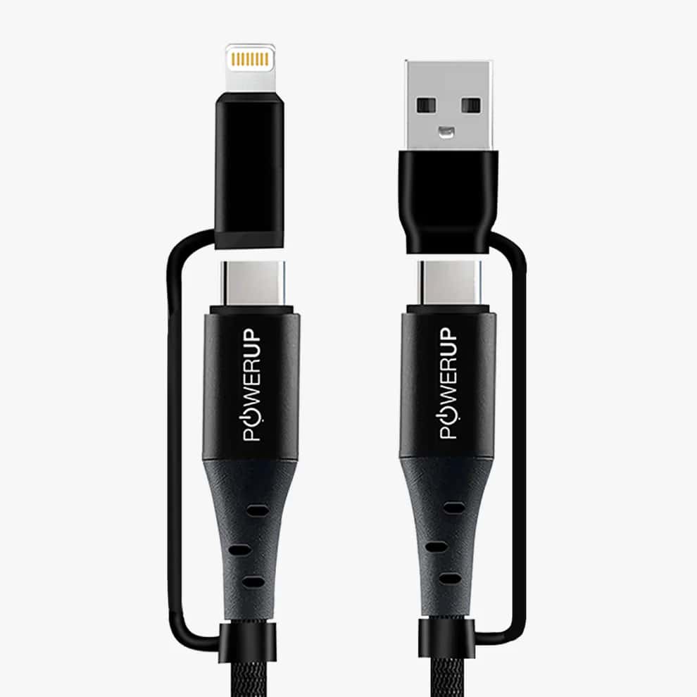 Powerup 4IN1 1.5m Cable - Black in bulk from India — Ant Mascot