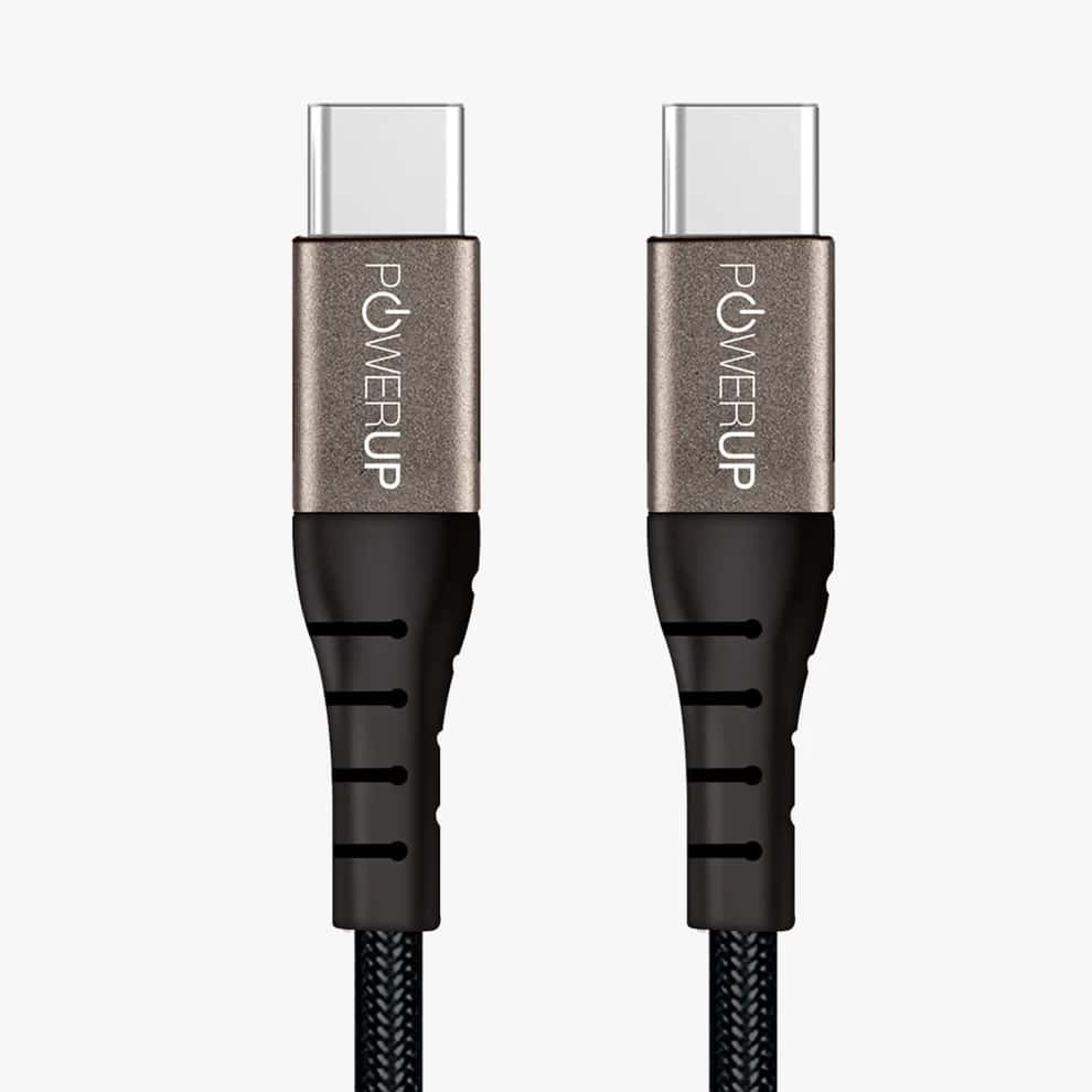 Powerup USB-C TO USB-C Charging & SYNC Cable With 1 Years Warranty - Black in bulk from India — Ant Mascot