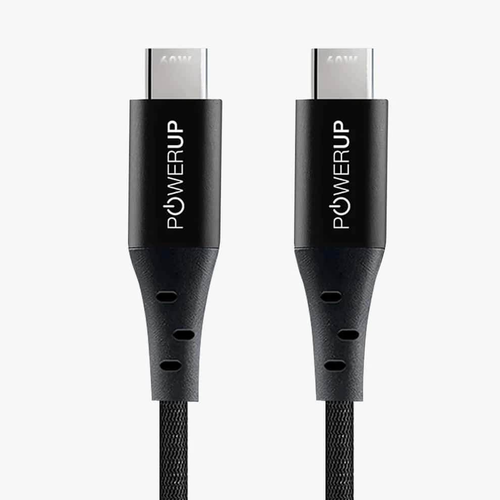 Powerup 1.5m USB-C TO USB-C Charging & SYNC Cable 60W  - Black in bulk from India — Ant Mascot