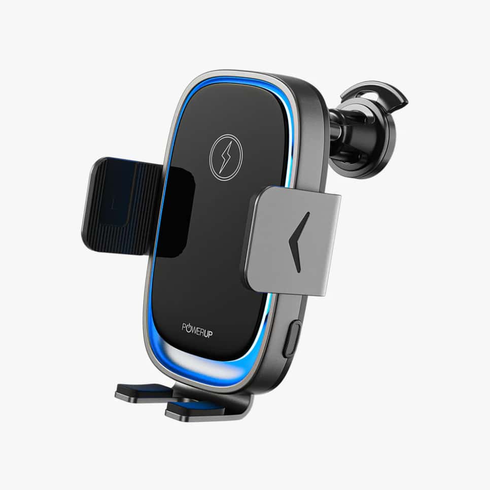 Powerup MagSafe AUTO-CLAMP Car Mount Wireless Charger - Black in bulk from India — Ant Mascot