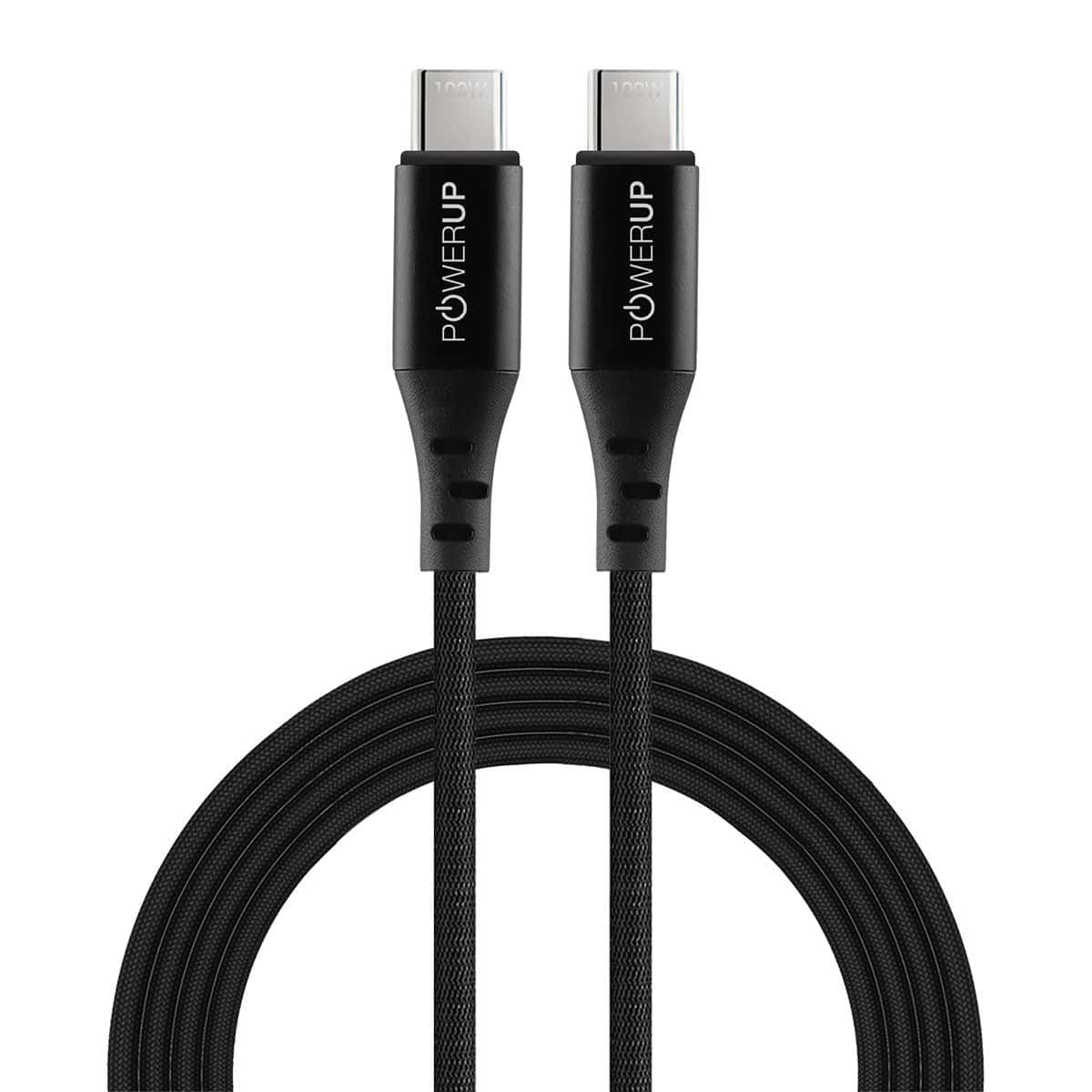 Powerup 2m USBC TO USBC Charging & SYNC Cable 100W Black in bulk from India — Ant Mascot