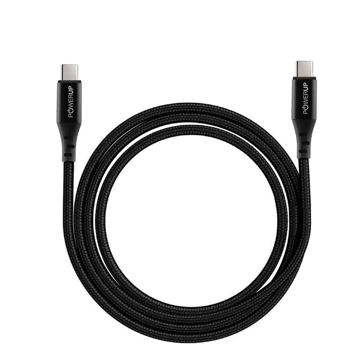 Powerup 1.5m USBC TO USBC Charging & SYNC Cable 60W Black in bulk from India — Ant Mascot