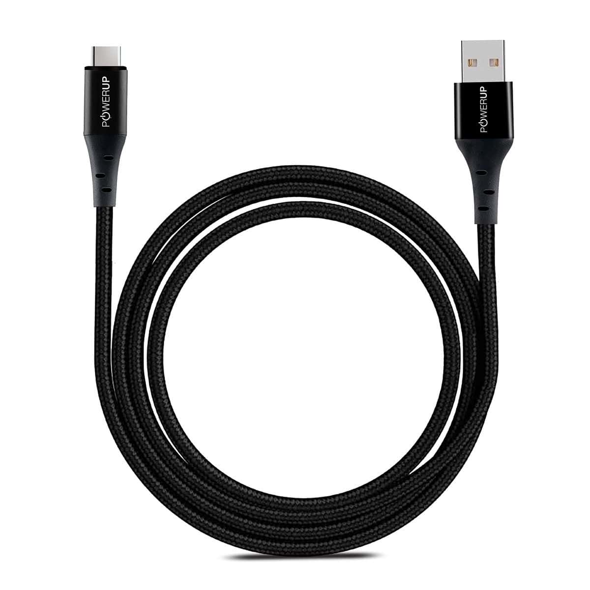 Powerup 1.5M USBC TO USBA Cable 65W Black in bulk from India — Ant Mascot