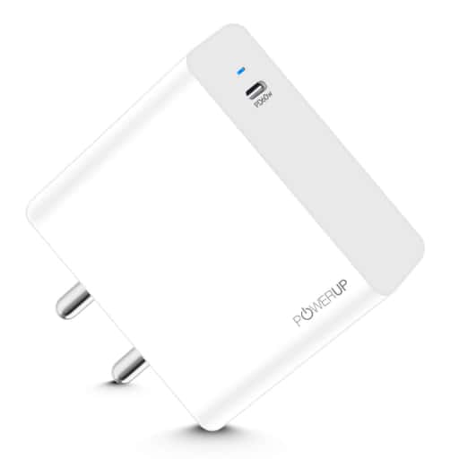 Powerup Turbo 60W Type-C Wall Charger (White) in bulk from India — Ant Mascot