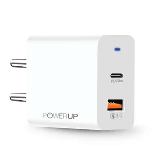 Powerup Max 20W USB Type-C Ultra Smart Wall Charger (White) in bulk from India — Ant Mascot
