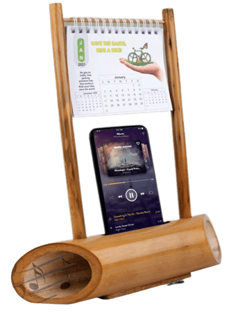Bamboo Music Amplifier For Smartphones With Calender in bulk from India — Ant Mascot
