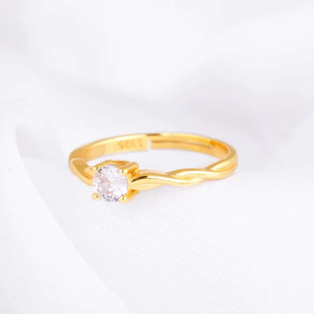 Golden Swivel Love Solitaire Ring in bulk from India — Ant Mascot
