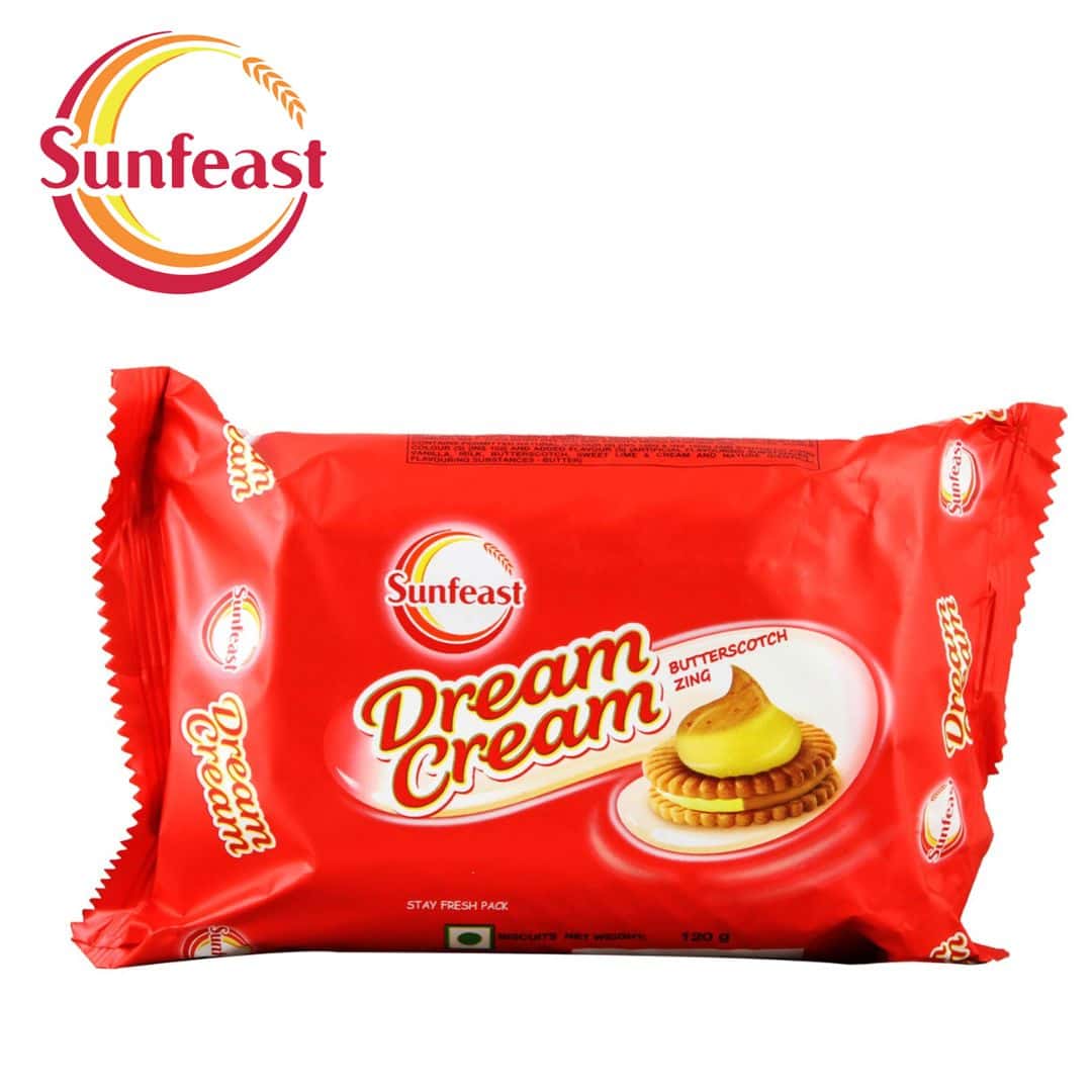 Sunfeast DREAM CREAM BUTTER SCOTCH ZING 60G in bulk from India — Ant Mascot