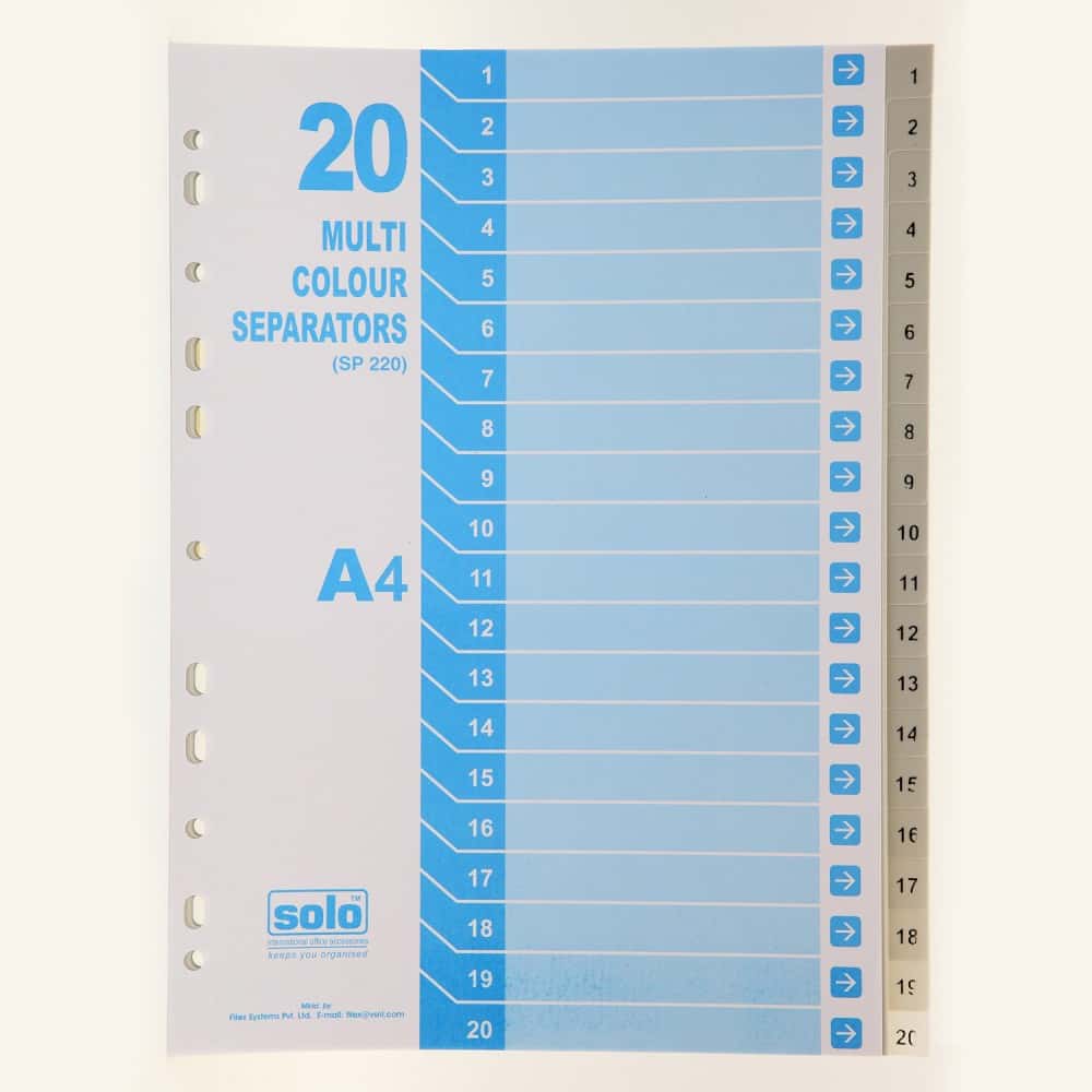 Solo Separatorz (20 Divider) A4 in bulk from India — Ant Mascot