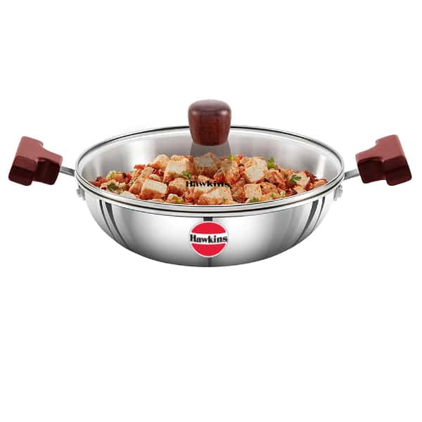 Hawkins 1.5L Triply Stainless Steel Induction Kadai With Glass Lid in bulk from India — Ant Mascot