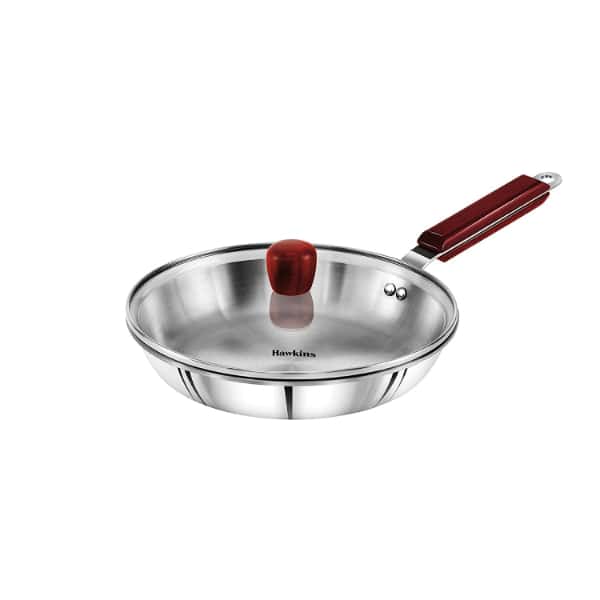 Hawkins Tri-Ply SS 26cm Induction Frying Pan with Glass Lid in bulk from India — Ant Mascot