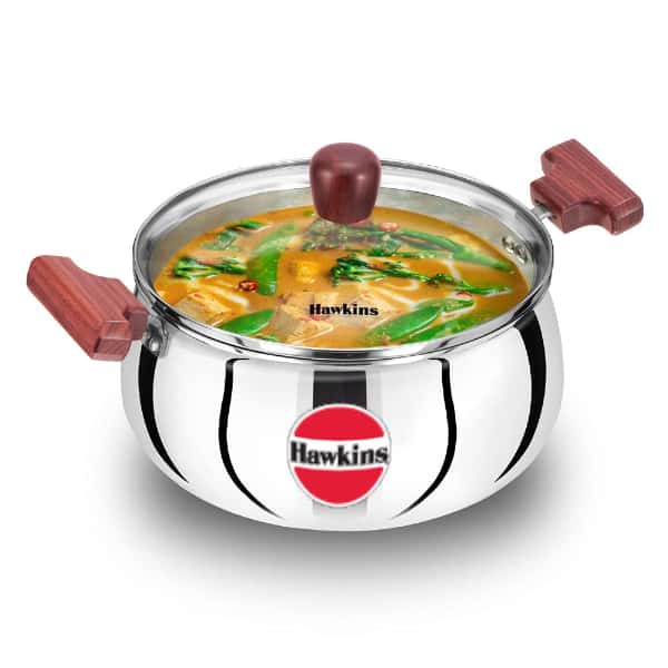 Hawkins 4 Ltr Triply SS Handi with Glass Lid in bulk from India — Ant Mascot