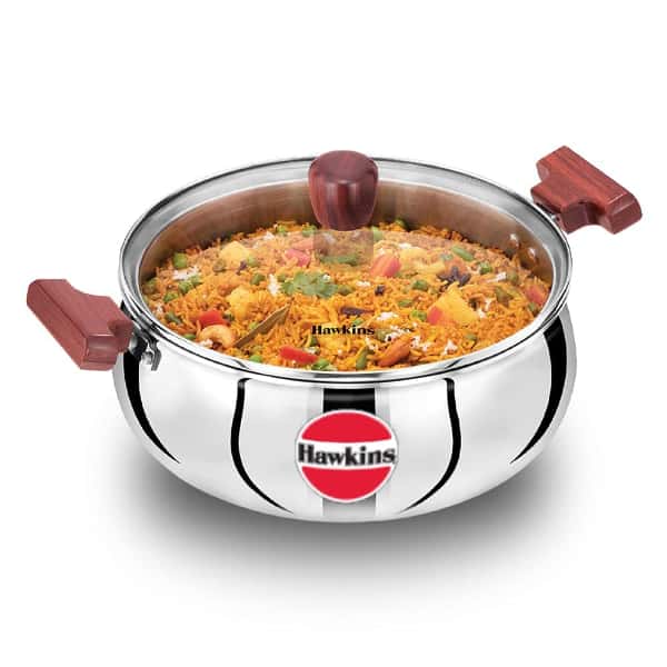 Hawkins 5 Ltr Triply SS Handi with Glass Lid in bulk from India — Ant Mascot